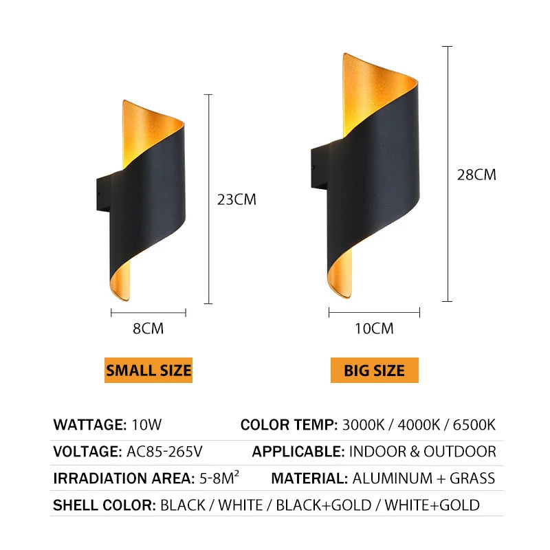 LED Modern Spiral Design Waterproof Lighting