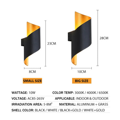 LED Modern Spiral Design Waterproof Lighting