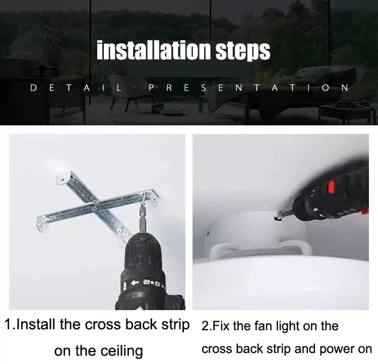 Led Remote Control Smart Bluetooth Ceiling Fan w/ Light