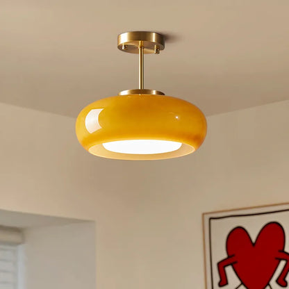 Yellow Glass LED Pendant Light