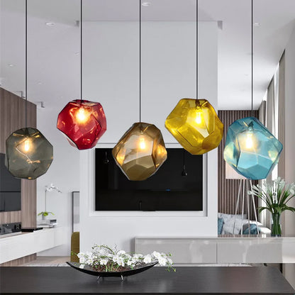 Colorful Stone Glass Pendant Light