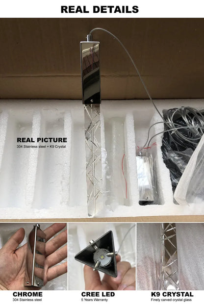 Lámpara de araña con escalera dúplex Loft escalera de caracol lámpara larga moderna y creativa Villa sala de estar lámpara de cristal colgante hueca