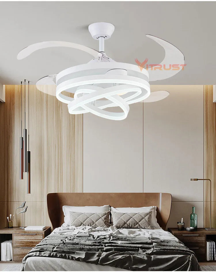 Modern LED Ring Ceiling Fan Light