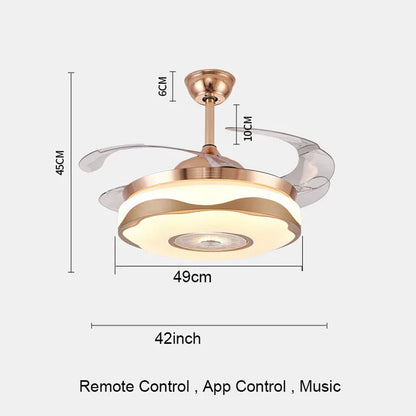 Nordic Simple Intelligent Led Remote Control Bluetooth Speaker Lighting Fan