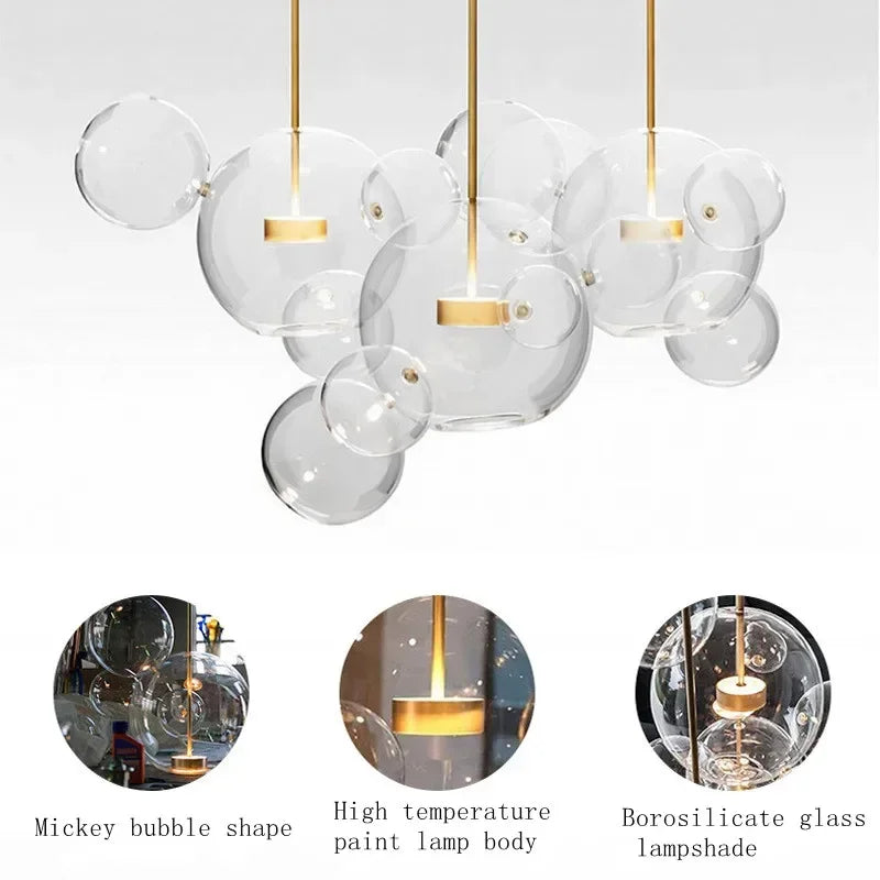LED Mickey Bubble Glass chandelier