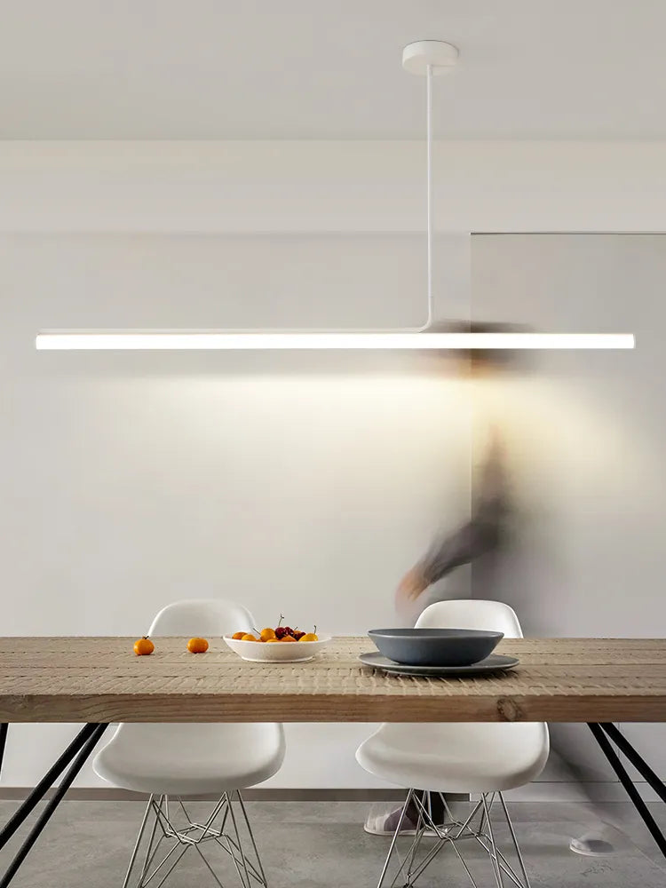 Candelabro de habitación de comedor, líneas simples, modernas y minimalistas, luz para mesa de comedor nórdica, barra creativa, barra larga, brillo de lujo