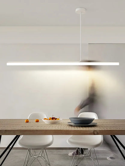 Candelabro de habitación de comedor, líneas simples, modernas y minimalistas, luz para mesa de comedor nórdica, barra creativa, barra larga, brillo de lujo