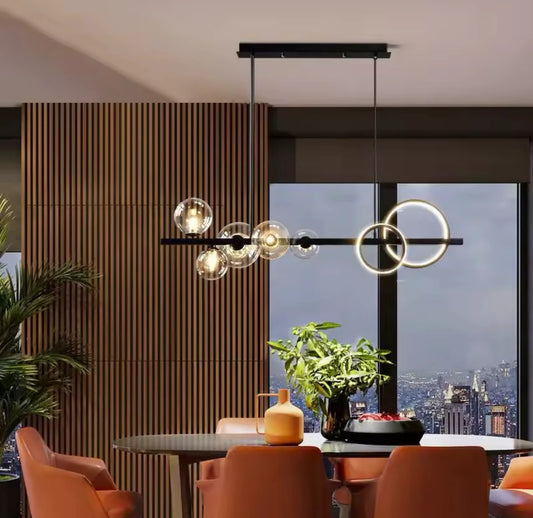 Modern Globe Glass Island Pendant Light Multi Light Metal
