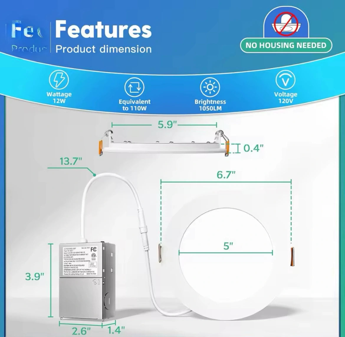 Led 6inch Ultra thin can light
