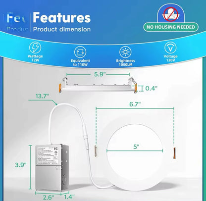 Led 6inch Ultra thin can light