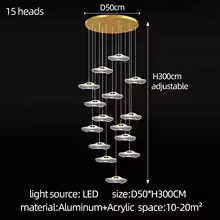 Lámpara colgante lineal moderna para escalera, lámpara colgante para sala de estar, comedor, lámparas de techo, luz Led colgante para Villa dúplex