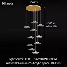 Lámpara colgante lineal moderna para escalera, lámpara colgante para sala de estar, comedor, lámparas de techo, luz Led colgante para Villa dúplex